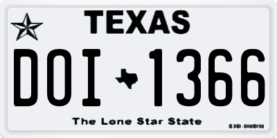 TX license plate DOI1366