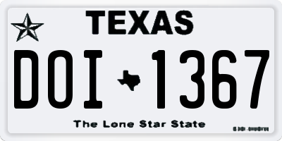 TX license plate DOI1367