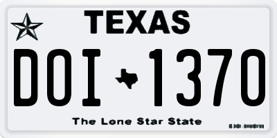 TX license plate DOI1370