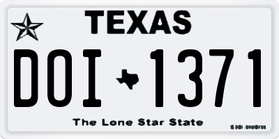 TX license plate DOI1371