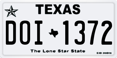 TX license plate DOI1372
