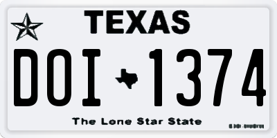 TX license plate DOI1374