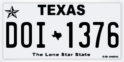 TX license plate DOI1376