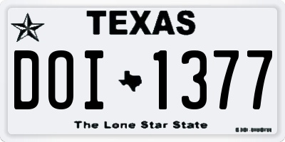 TX license plate DOI1377