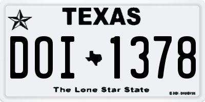 TX license plate DOI1378