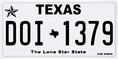 TX license plate DOI1379