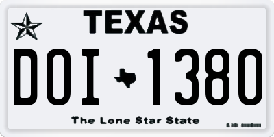 TX license plate DOI1380