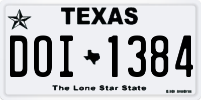 TX license plate DOI1384
