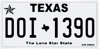 TX license plate DOI1390