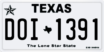 TX license plate DOI1391