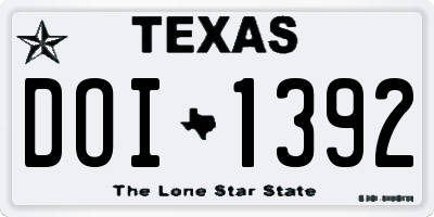 TX license plate DOI1392