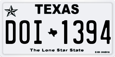 TX license plate DOI1394