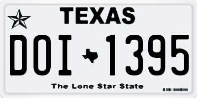 TX license plate DOI1395