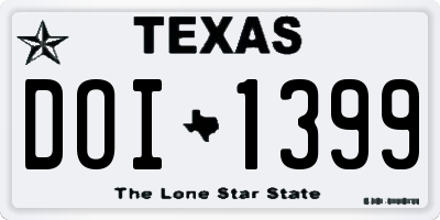 TX license plate DOI1399