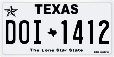 TX license plate DOI1412