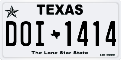 TX license plate DOI1414