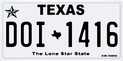 TX license plate DOI1416