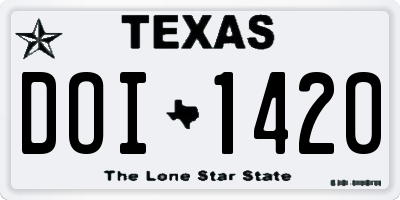 TX license plate DOI1420