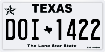 TX license plate DOI1422