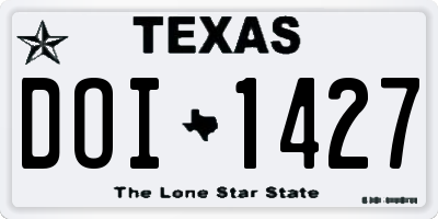 TX license plate DOI1427