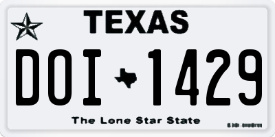 TX license plate DOI1429
