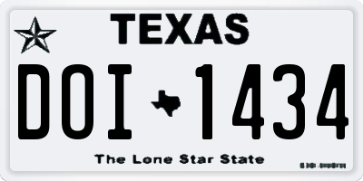 TX license plate DOI1434