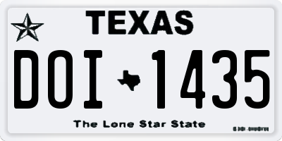 TX license plate DOI1435