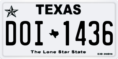 TX license plate DOI1436
