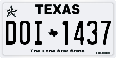 TX license plate DOI1437