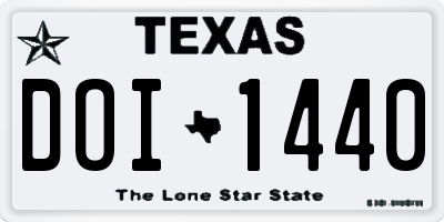 TX license plate DOI1440
