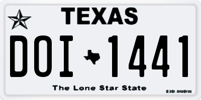 TX license plate DOI1441
