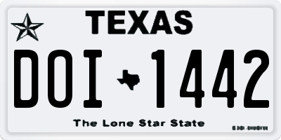 TX license plate DOI1442