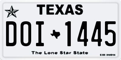 TX license plate DOI1445