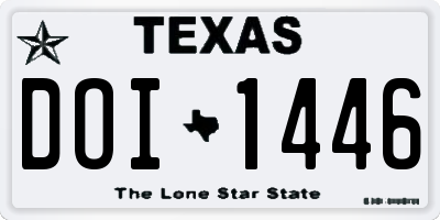 TX license plate DOI1446