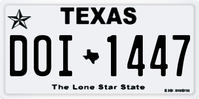 TX license plate DOI1447