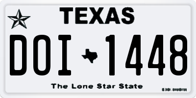 TX license plate DOI1448