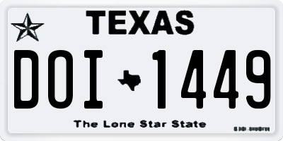 TX license plate DOI1449