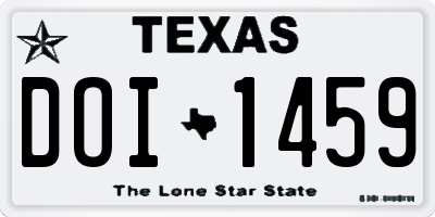 TX license plate DOI1459