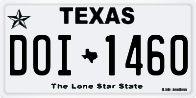 TX license plate DOI1460