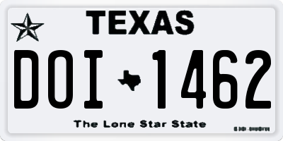 TX license plate DOI1462