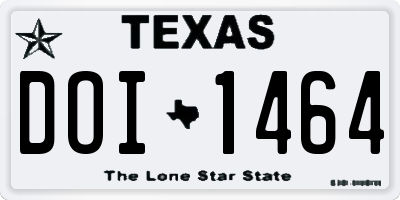 TX license plate DOI1464