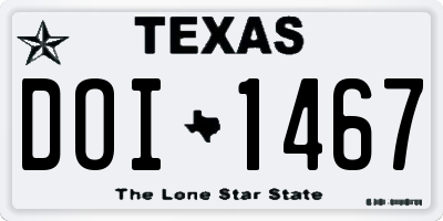 TX license plate DOI1467