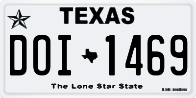 TX license plate DOI1469