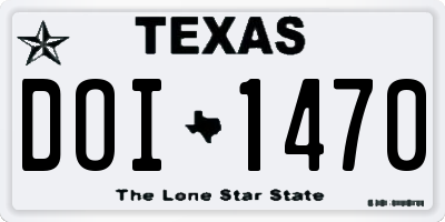 TX license plate DOI1470