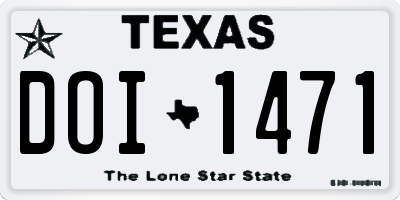 TX license plate DOI1471