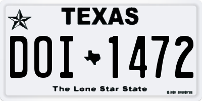 TX license plate DOI1472