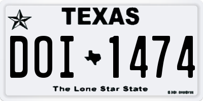 TX license plate DOI1474