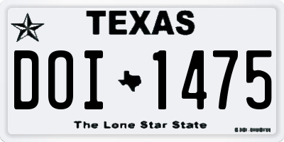 TX license plate DOI1475
