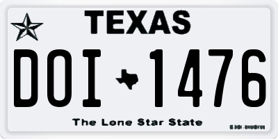 TX license plate DOI1476