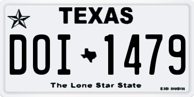 TX license plate DOI1479